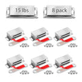 Strong Cabinet Magnets for Closure 15 lbs 8 Pack - Pet-Proof Your Closet - color: Silver, size: 15lbs x 8