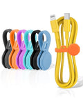 6 PCS Silicone Magnetic Cable Ties, Reusable cord Organizer clips - size: 6-PCS