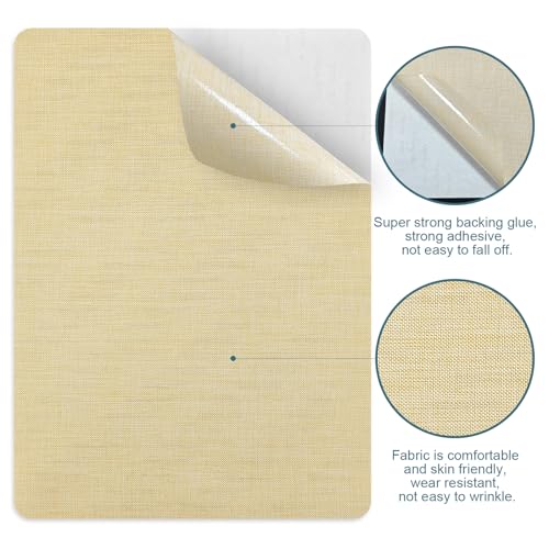 WILDREEDS 2 Pcs 8 x11 Inch Linen Repair Patches, Self-Adhesive Fabric Patch for Sofas, Couch, Furniture,Tote Bags, Car Seats (Light Beige) - color: Light Beige