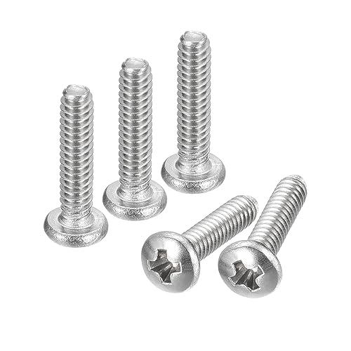 uxcell #4-40x1/2 Pan Head Machine Screws, 304 Stainless Steel 18-8 Screw, Phillips Drive, Fully Threaded, Bright Finish, Pack of 200 - size: #4-40x1/2"