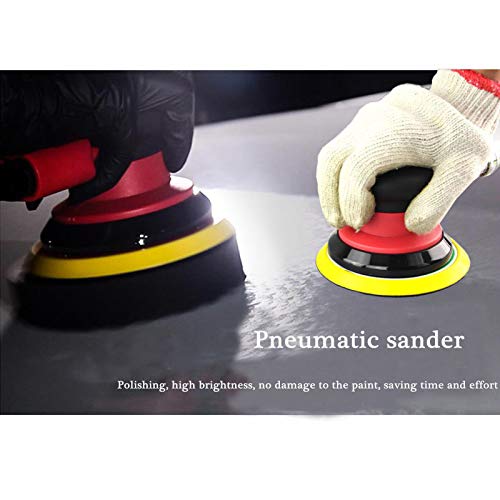 Professional Air Random Orbital Palm Sander, Heavy Duty Dual Action Pneumatic Sander with 1pc Backing Plate (5 inch) - size: 5 inch