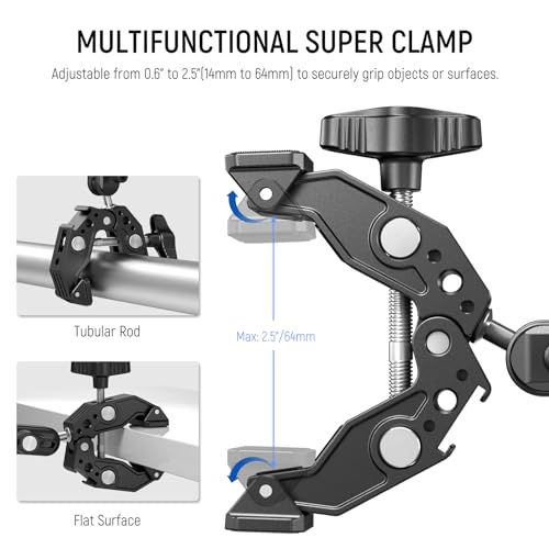 NEEWER Double Super Clamp Camera Mount with Magic Arm, Cold Shoes - style: UA036