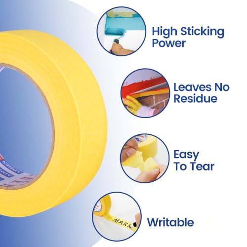 ADHES Yellow Masking Tape Painter Tape 18mm x 50m - size: 18mm x 50m