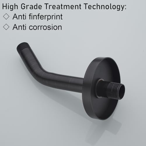 RANDOM Shower Arm with Flange Oil Rubbed Bronze 6 Inches Wall Mount Angle Shower Head Extension Arm For Fixed Shower Head Stainless Steel.RD91018-6ORB - color: 6″ Oil Rubbed Bronze(Round Flange)