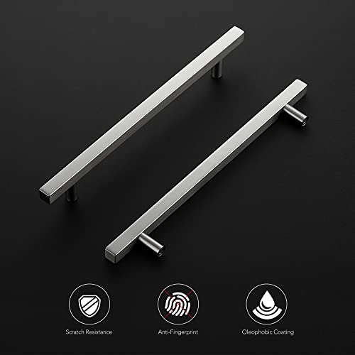 Ravinte Square Cabinet Handles, 15 Pack, 7.5" Hole Centers, Brushed Nickel - color: Brushed Nickel, size: 7.5 inch hole center