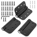 Adjustable Spring Door Hinges,4"X4",Matte Black,3Pack