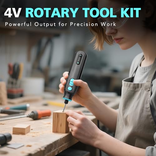 101-Piece 4V Mini Cordless Rotary Tool Kit with Organized Storage Case - 5-Speed High-Torque for Jewelry Making, Wood Carving, 3D Printer Sanding/Polishing - USB Rechargeable & Ready to Use