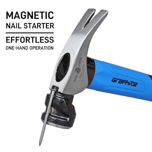 REAL STEEL 20 Oz Jacketed Graphite Magnetic Head Rip Claw Framing Hammer with Smooth Face 0502 - size: 20 oz
