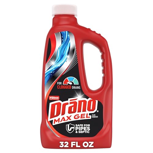 Drano Max Gel Drain Clog Remover & Cleaner, Safe for All Pipes/Septic, 32oz - size: 32 Fl Oz (Pack of 1)