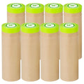 Tangibay Pre-Taped Masking Paper for Painting - 18 inch x 50 feet Tape and Drape Painters Paper, Paint Adhesive Protective Paper Roll for Covering Skirting, Frames, Cars and Auto Body (8 Rolls) - size: 8 Rolls: 18"
