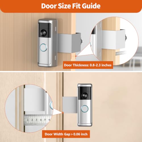 Yaluyo No-Drill Doorbell Mount with Rain Cover, Anti-Theft Door Kits - style: 2026 battery doorbell 2nd Silver
