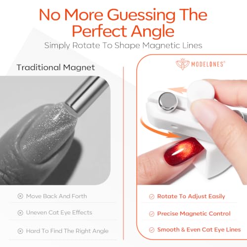 modelones Cat Eye Magnet for Glass Bead Cateye Fall Gel Polish Nail Stuff - color: A White Glass Bead Nail Magnet