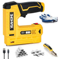 YEAHOME Electric Staple Gun, 2 in 1 Light Duty Cordless Staple Gun for Upholstery with 2000 Staples & Nails, 3.7V Brad Nailer Kit with USB Charger & Staple Remover for Wood, Carpentry, Crafts, DIY