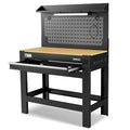 WORKPRO 45" Workbench with Pegboard, Power Outlet & LED Light - size: 48 inch