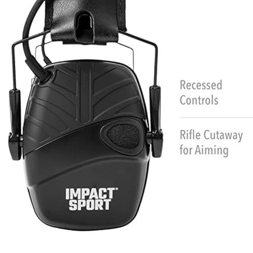 Howard Leight Impact Sport Electronic Earmuff, Med/Large, Black (R-02524) - color: Black, size: Medium-Large