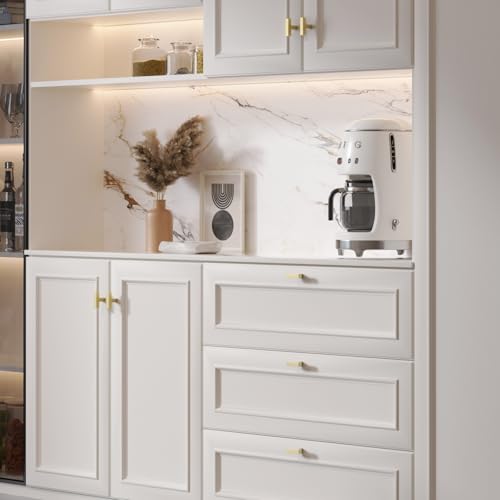 Goldenwarm 10 Pack Cabinet Knobs Gold Drawer Knobs - color: Gold, size: Single Hole Knob