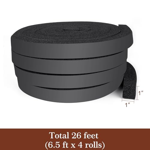 Yotache Open Cell Foam Air Conditioner Insulation Seal Strip 4 Pcs 1"x1" - size: 1"x1"x26FT