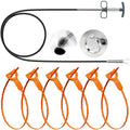 Drain Snake Clog Remover Set, 63" Metal & 20" Plastic Hair Snake