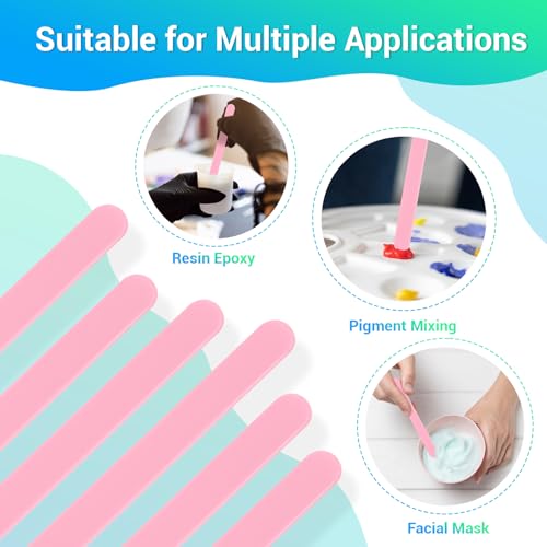 Gartful 6PCS Large Silicone Stir Sticks, Reusable Epoxy Resin Stir Sticks for Resin Mixing, Paint, Making Glitter Tumblers Cups, Arts, Crafts, Facial Mask Stirring Rods, 6.3" Long, Pink - color: Pink, size: Medium