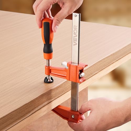VEVOR Bar Clamps for Woodworking, 2-Pack 6 inch and 2-Pack 12 inch, Lockable F-Clamp with 600 lbs Load Limit, 2-1/2 inch Depth, Cast Iron and Carbon Steel, Wood Clamps for Woodworking Metal Working - size: 12"& 6" (4 Pack), style: Medium-Duty