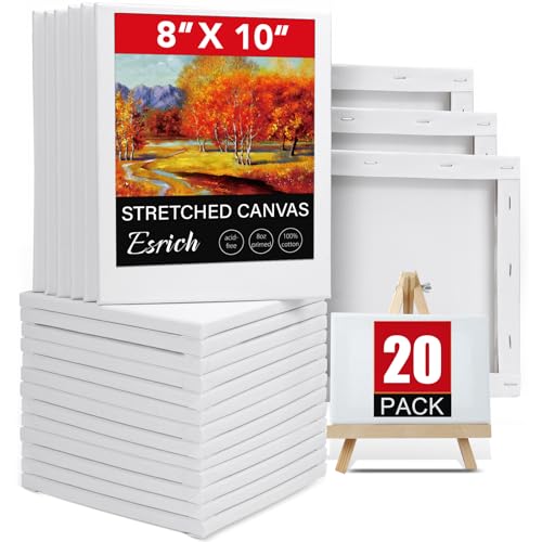 20 Pack Canvases for Painting with 8x10, Painting Canvas for Oil & Acrylic Paint. - size: 8x10in-20Pack