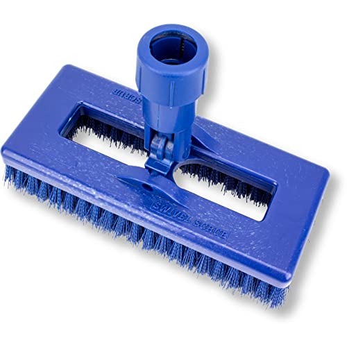 SPARTA 3638831EC14 Polyester Rectangle Scrub Brush, Floor Brush, Cleaning Brush With Swivel Head For Cleaning, 8 Inches, Blue - color: Blue