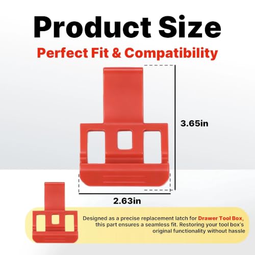 2 Pack Replacement Latch for Drawer Tool Box – Precision Compatibility,Red - color: Red 2 Pack