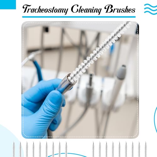TrelaCo 50 Pcs Tracheostomy Cleaning Brushes, 10mm Nylon Trach Tube