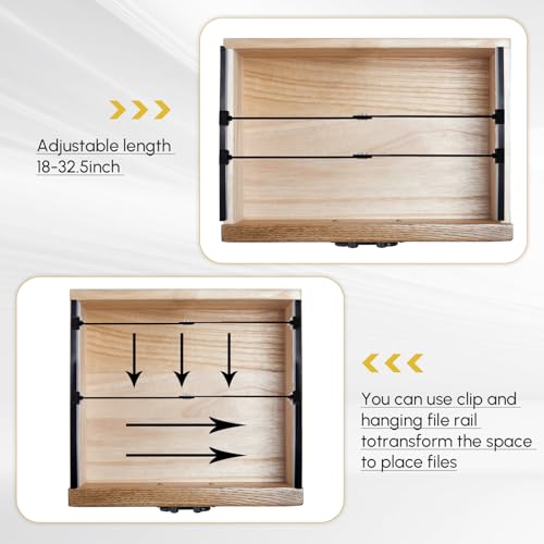 12 Pcs Metal Adjustable File Cabinet Rails Set, Black,18-32.5 Inch - color: Black, size: 18-32.5 Inch