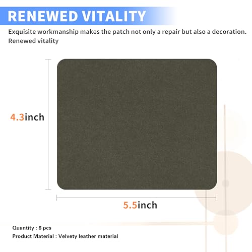 Azobur Sofa Fabric Repair Patch, 6 Piece Microfiber Patches, Self Adhesive Fabric Sofa Patch Repair Fabric, Luxurious Look, Quick Fix Sofa.（Olive Green） - color: Olive Green