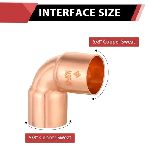 25 Piece EFIELD 5/8" C X C Short Radius Copper 90 Degree Elbow - size: 5/8" x 5/8", style: 90 Degree