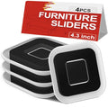 Upgrade Furniture Sliders with Groove - Furniture Sliders for Carpets - size: 4.3in 4Pack