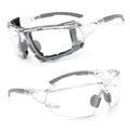 UKNOW Safety Glasses - Anti Fog Wraparound Lenses - Removable Foam Gasket - ANSI Z87.1 Protective Eyewear - Impact Resistant - color: Gray