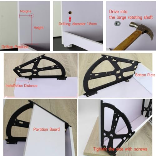 Haofy 4Pcs/Set Home Furniture Hinge Shoes Drawer Cabinet Flip Replacement Plate Frame Turning Rack Accessory