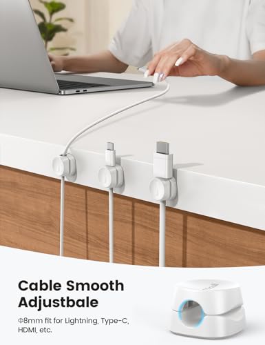 Lamicall 8 Pack Cord Organizer, [1s Lock] Cable Management Clips for Desk - size: 8Pack - 1 Slot