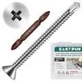 150pcs #8 x 2 Sheet Metal Self Tapping Screws Assortment Kit, 410 Stainless Steel Flat Head High-Strength Fast Self-Drilling Screws, Bright Finish - size: #8x2"
