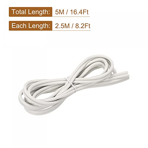 uxcell Screen Spline, 5M/16.4Ft Silicone Sealing Strip 5.5mm OD White - size: 5.5mm x 5M