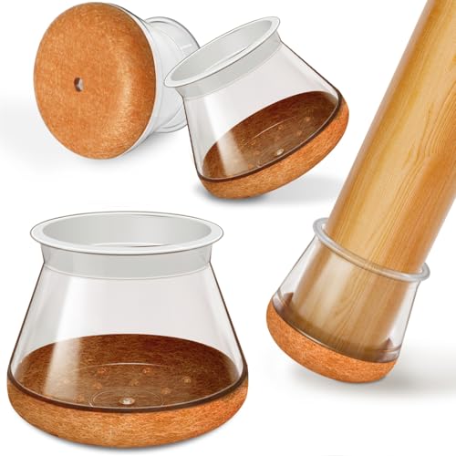 OCONDA 24 PCS Chair Leg Floor Protectors Clear, Large, 1-3/16''-1-9/16'' - color: Clear, size: Round L