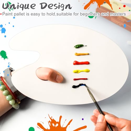 Hulameda 2Pcs Acrylic Paint Palette with Thumb Hole for Adults or Kids - color: White-2pcs-11.8*7.9+8.6*5.9inch