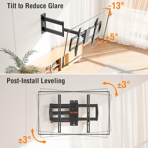 32" Long Arm TV Wall Mount for 32-75 Inch TV, Corner TV Bracket Single Stud - size: TV 42-75". Arm 32"