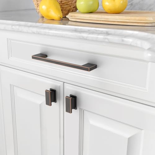 Amerdeco 10 Pack Oil Rubbed Bronze Cabinet Pulls 5 Inch(128MM) Hole Centers Kitchen Cabinet Handles Cabinet Hardware Kitchen Handles for Cabinets Cupboard Handles Drawer Pulls ZH0060 - color: Oil Rubbed Bronze, size: 5"/128mm Hole Center, style: 10 Pack