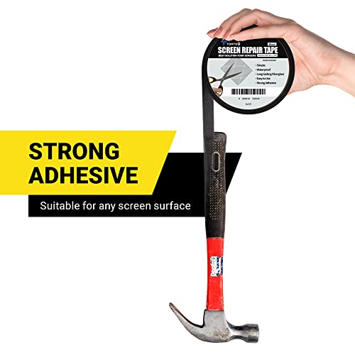 TORTO9 Window Screen Repair Kit, 3-Layer Strong Adhesive & Waterproof Tape Fiberglass Covering mesh (Black, 4 Inch x 15 FT) - color: Black, size: 4 Inch x 15 FT