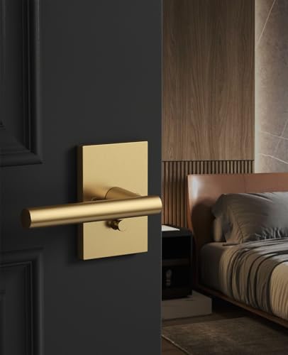 Amerdeco 10 Pack Champagne Bronze Privacy Interior Door Handles - color: Champagne Bronze