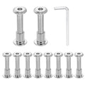 HARFINGTON 10 Set M6x30mm Hex Drive Socket Cap Bolt and M6x10mm Nuts with M4 Hex Wrench, Furniture Connector Bolts and Screws for Furniture Countersunk Belt, Silver - size: M6x30mm, M6x10mm
