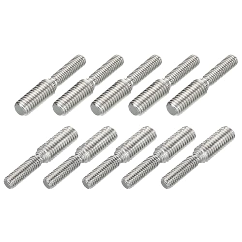 M8x20mm to M10x20mm Double End Threaded Stud Screw Reducing Bolt,304 Stainless Steel Thread Reducer Adapter for Furniture Fastener Welding, Hardware Connectors 10 Pack - size: M8x20mm to M10x20mm