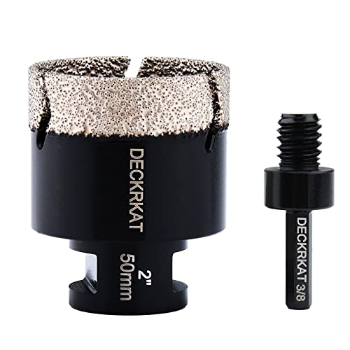 Diamond Hole Saw, 2" Hole Saw for Tiles Granite Marble Ceramic Glass Porcelain, 50mm Core Drill Bit with 5/8-11 Thread and 3/8” Hex Shank Adapter for Angle Grinders & Drills - size: 2"(50mm)