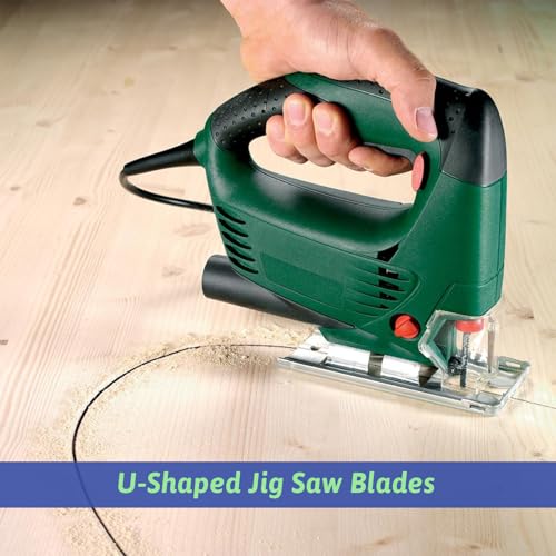 96 Pcs T Shank Jig Saw Blades Multi-Purpose Jigsaw Blade Kits Contractor Assorted HCS/HSS Replacement Set for Wood Plastic and Metal Cutting