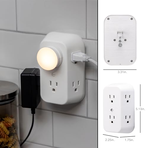 GE Outlet Extender, 6 Outlet Multi Plug Wall Power Splitter - size: 1 Pack