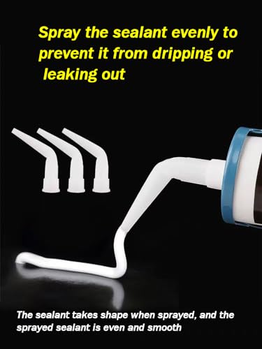 10+5+5 Pack White Curved Caulking Nozzle, Replacement Extension Applicator Tip for Sausage Caulk Gun