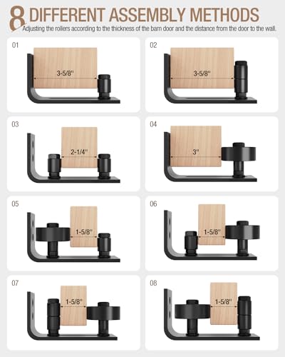 WINSOON Sliding Barn Door Floor Guide Hardware kit 8 in 1, Black, 1Pack - color: Black